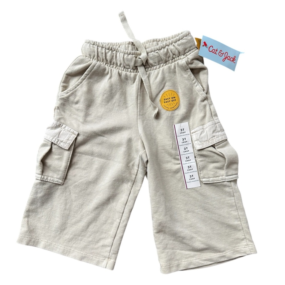 New Girls Cream Crop Sweatpants Cat & Jack, Size: 3T (B31)